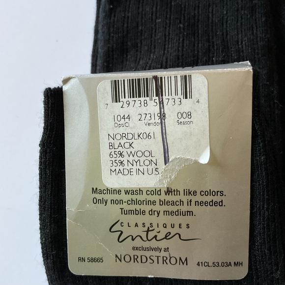 CLASSIQUES ENTIER WOMENS WOOL BLEND KNEE SOCKS BLACK OS NWT - Picture 7 of 8